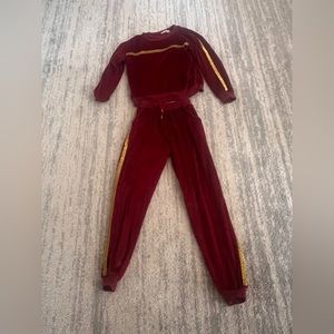 Dark red sweatsuit